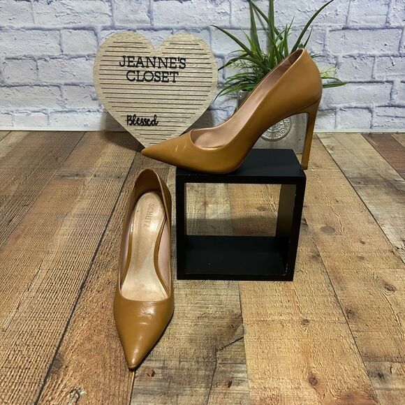 Schutz x Revolve Lou Pump in Dark Caramel - Picture 1 of 13